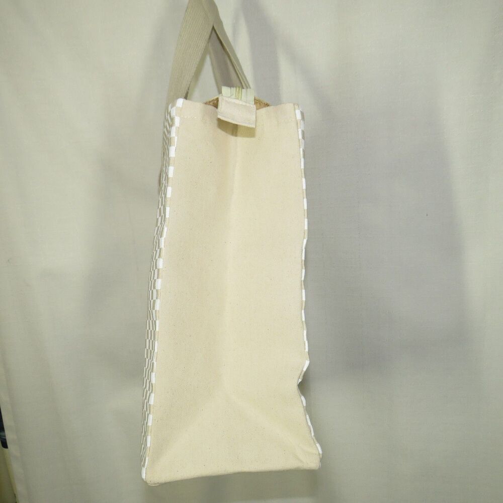 Carve Designs Tan Check Organic Cotton Beach Tote Bag - Picture 7 of 9